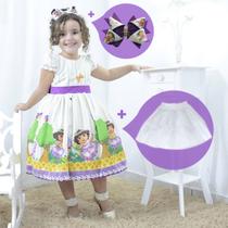 Kit Vestido festa da Dora Aventureira + Saia de filó + Laço Kit Vestido festa da Dora Aventureira + Saia de filó + Laço