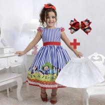 Kit Vestido festa do Show da Luna + laço de cabelo + saia filó Kit Vestido festa do Show da Luna + laço de cabelo + saia filó