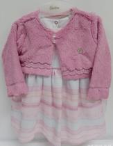 Kit Vestido Luxo Estampado Bolero Bebê Menina Paraiso 14682