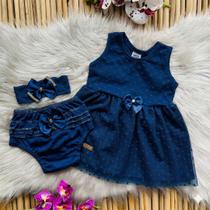 Kit Vestido Vermelho Bebê Menina Tule Luxo Com Tiara E Calcinha kit 3 Peças Batizado Mesversário