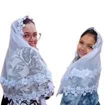 Kit Véu CCB Mãe e Filha 3D Tule Poá