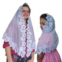 Kit Véu CCB Mãe e Filha Flores