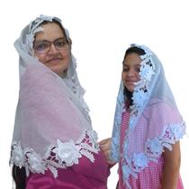Kit Véu CCB Mãe e Filha Rosas 3D