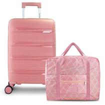 Kit Viagem 2 Pçs - Mala De Bordo E Bolsa Dobrável Essência Kit Viagem 2 Pçs - Mala De Bordo E Bolsa Dobrável Essência