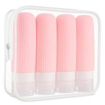 Kit Viagem 4 Frascos Porta Shampoo e Creme Silicone Pote 90ml Kit Viagem 4 Frascos Porta Shampoo e Creme Silicone Pote 90ml