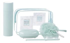 Kit Viagem 5 Peças Organizador Banho Esponja Porta Escova