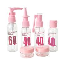 Kit Viagem 6 Peças Frasco Shampo Perfume Condicionador Creme