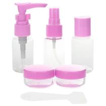 Kit Viagem 7 Peças Necessarie Frascos, Potes e Espátula Kit Viagem 7 Peças Necessarie Frascos, Potes e Espátula