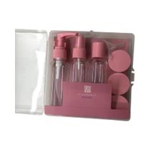 Kit Viagem 8 Peças Shampoo Creme Hidratante e Spray Portátil Cor:Rosa Claro