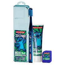 Kit Viagem Adulto Porta Escova Dental com Pasta e Fio Stitch Lilo Estojo Premium Dentalclean Kit Viagem Adulto Porta Escova Dental com Pasta e Fio Stitch Lilo Estojo Premium Dentalclean