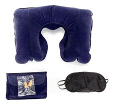 Kit Viagem Almofada Pescoço Inflável Avião Máscara Dormir Kit Viagem Almofada Pescoço Inflável Avião Máscara Dormir