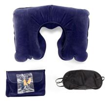 Kit Viagem Almofada Pescoço Inflável Avião Máscara Dormir Kit Viagem Almofada Pescoço Inflável Avião Máscara Dormir