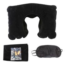 Kit Viagem Almofada Pescoço Inflável Avião Máscara Dormir Kit Viagem Almofada Pescoço Inflável Avião Máscara Dormir