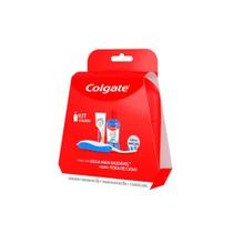 Kit Viagem Colgate 1 Creme Dental + 1 Enxaguante Bucal + 1 Escova Cerdas Macias