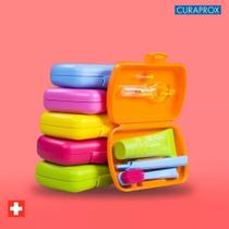 Kit Viagem Curaprox Estojo, Escova Dental, Creme Dental, Escova Interdental Sortido