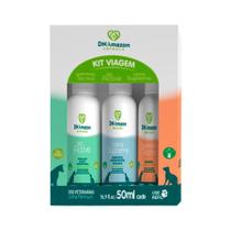 Kit Viagem DNAmazon com Shampoo, Condicionador e Spray Secante para Cães e Gatos