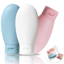 Kit Viagem Frasco Flip Top Com Tampa e Bolsa 3 Peças 60ML Kit Viagem Frasco Flip Top Com Tampa e Bolsa 3 Peças 60ML