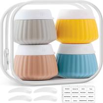 Kit Viagem Frasco Pote Premium Porta Shampoo Creme Silicon 4un 40ml