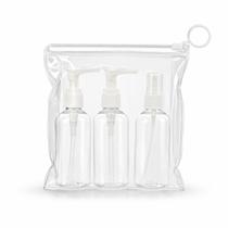 Kit Viagem Frascos Cosméticos 3pcs Borrifador Pump Creme Reutilizável