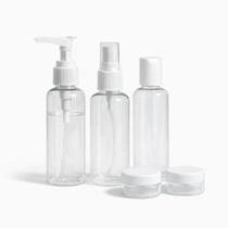 Kit Viagem Frascos Cosméticos 5pcs Borrifador Pump Creme Reutilizável Kit Viagem Frascos Cosméticos 5pcs Borrifador Pump Creme Reutilizável