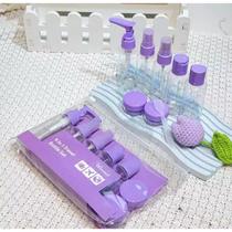 Kit Viagem Higiene Frascos Spray Portatil Uso em Geral Para Creme Shampoo Gel Perfume Alcool 6/9 Pçs