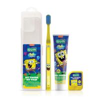 Kit Viagem Infantil Bob Esponja c/ Escova, Gel Dental e Fio Dental - GUM Kit Viagem Infantil Bob Esponja c/ Escova, Gel Dental e Fio Dental - GUM