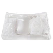 Kit Viagem Luxo Mió 1 Porta Sabonete 1 Porta Escova de Dente Touca de Banho e 2 Frascos de 80ml