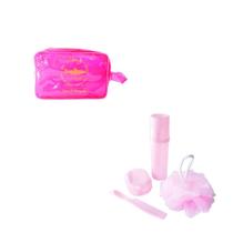 Kit viagem nécessaire de plástico candy bag com 4 peças