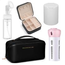 Kit Viagem Necessaire Feminina Frasco Organizador Porta Joia