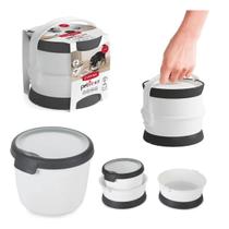 Kit Viagem Pet 3 Potes Comida Água 1,5l Comedouro Ração Cão