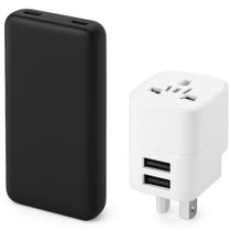 Kit Viagem Sem Stress Power Bank 10.000mAh + Adaptador de Tomada Universal
