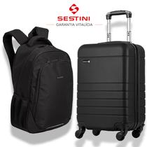 Kit Viagem Sestini Mochila Porta Notebook Com Mala Bordo 10kg Rodinhas Removíveis Padrão ANAC 55x34x25cm Kit Viagem Sestini Mochila Porta Notebook Com Mala Bordo 10kg Rodinhas Removíveis Padrão ANAC 55x34x25cm