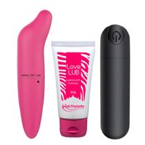 Kit Vibrador Bullet RECARREGÁVEL + Vibrador Ponto G Golfinho + Lubrificante Neutro Love Lub Nº02 Kit Vibrador Bullet RECARREGÁVEL + Vibrador Ponto G Golfinho + Lubrificante Neutro Love Lub Nº02