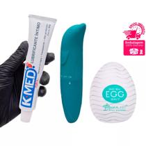 Kit Vibrador Feminino Golfinho Estimulador Clitóris + Lubrificante Íntimo + Egg Masturbador - Sexy Import