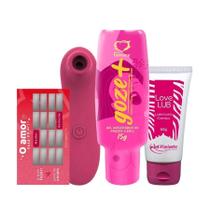 Kit Vibrador Feminino, Lubrificante Neutro e Jogo Sensual Casal Excitante Sex Shop