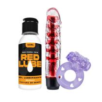 Kit Vibro Personal com Anel Peniano e Lubrificante Red Lube 120ml Kit Vibro Personal com Anel Peniano e Lubrificante Red Lube 120ml