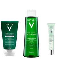 Kit vichy gel de limpeza anti-oleosidade 150g + normaderm adstringente 200ml + normaderm skin balance