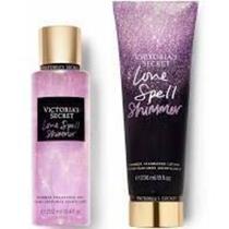 Kit Victoria's Secret Creme + Body Splash Love Spell Shimmer