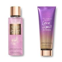 Kit Victoria's Secret Creme Shimmer 236ml + Body Splash Shimmer 250ml Love Spell Com Glitter