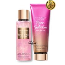 Kit Victoria Secret Pure Sedution Shimmer Creme e Colonia com Brilho Original