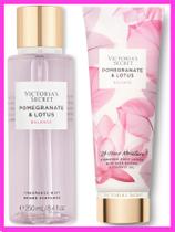 Kit Victorias Secret Pomegranate e Lotus Balance Body Splash e Creme Hidratante Original