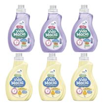 Kit Vida Macia: 3Un Lava Roupas 1L + 3Un Amaciante Camomila
