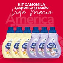 Kit Vida Macia 500ml Bebê 3 Lava Roupas liquido + 3 Vida Macia Camomila - Casakm - CASA KM