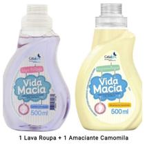 Kit Vida Macia 500ml Bebê: Lava Roupas + Amaciante Amêndoas ou Camomila