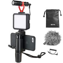 Kit Vídeo Completo Para Celular Com Microfone Boya e Luz led