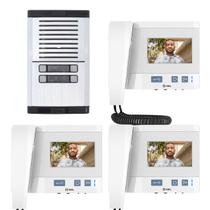 Kit Vídeo Porteiro Eletrônico Hdl Coletivo 3 Pontos Predial
