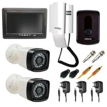 Kit Video Porteiro Intelbras IPR8010 2 Câmeras Infravermelho e Tela Monitor 7" LCD Colorido - Tudo Forte