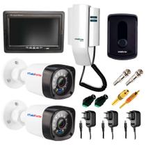 Kit Video Porteiro Intelbras IPR8010 2 Câmeras Infravermelho e Tela Monitor 7" LCD Colorido