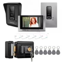 Kit Vídeo Porteiro Wifi Allo Wt7 Fechadura Fx 1500 Preta Tag