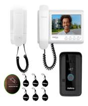 Kit Videoporteiro Intelbras IVR 7 ID com Extensão de Áudio e 6 Chaveiros RFID